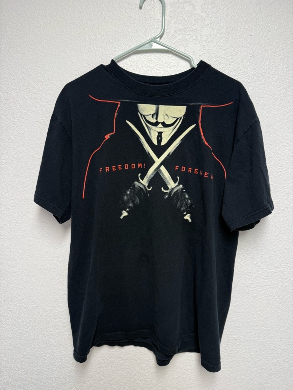Rare Vintage DC Comics V for Vendetta Freedom Forever T Anvil Large